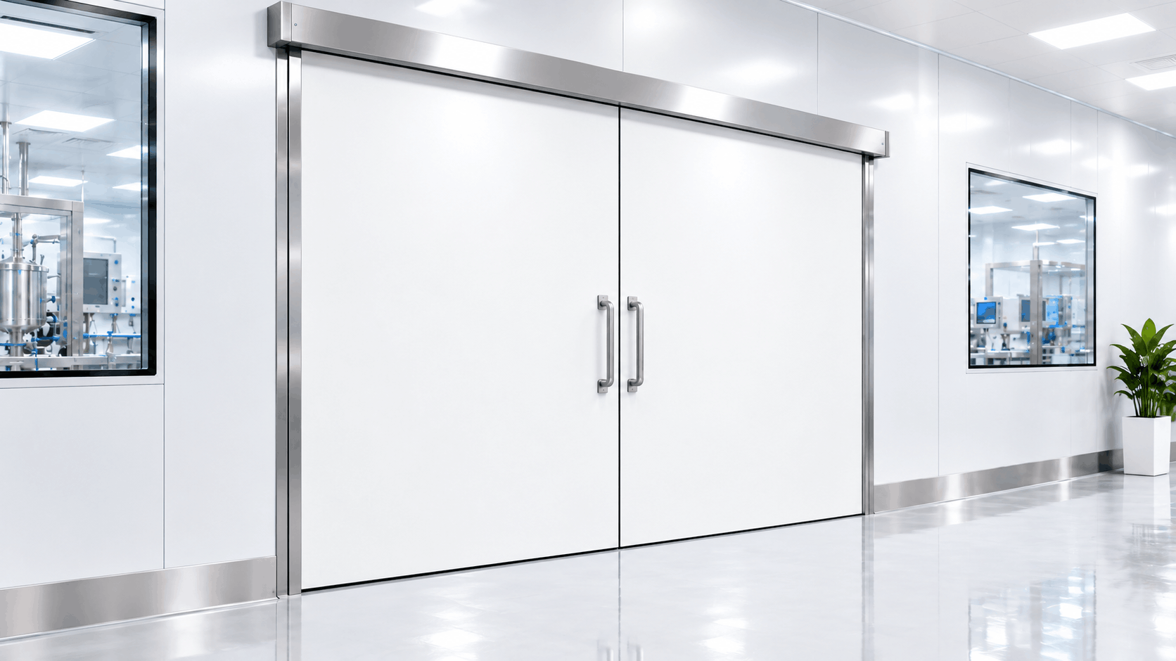 Double Sliding Commercial Steel Door